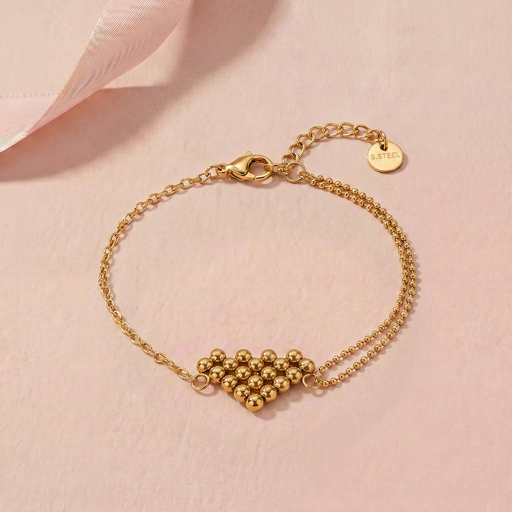 Beaded Heart Chain Bracelet