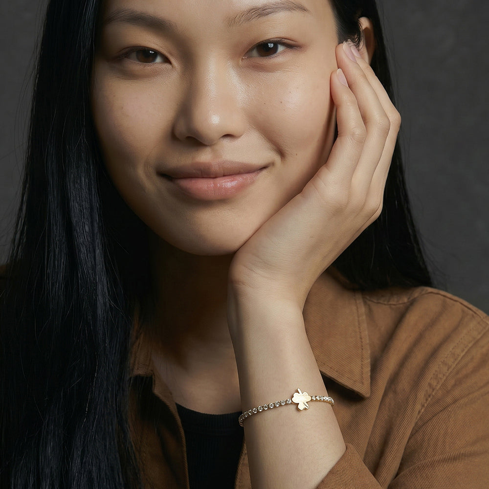 Lucky Clover Motif Chain Bracelet