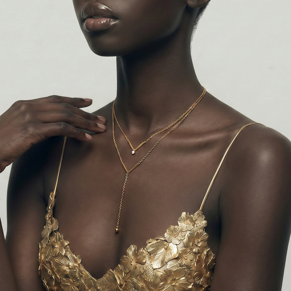 Dual V Curve Layer Necklace