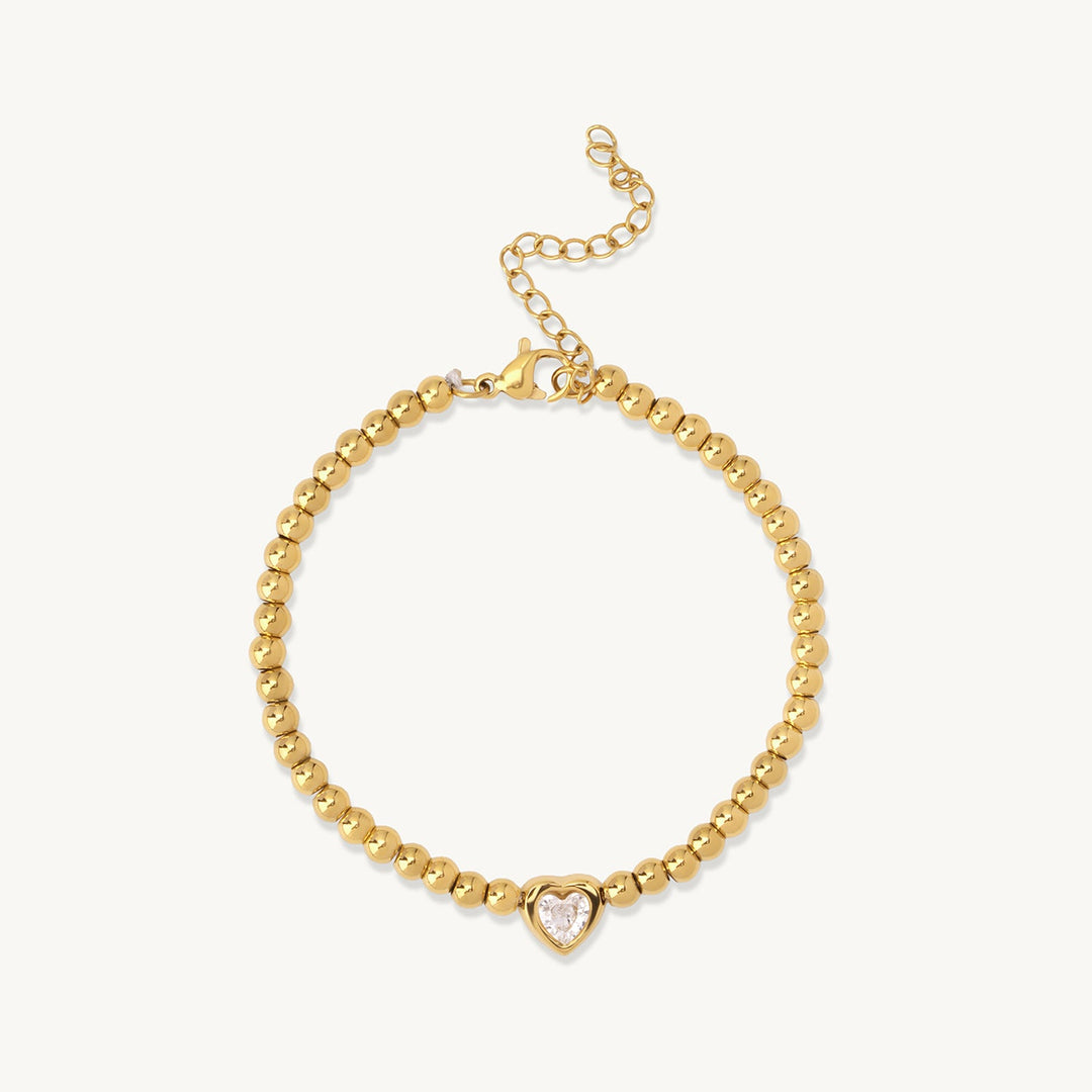Heart Motif Bead Bracelet