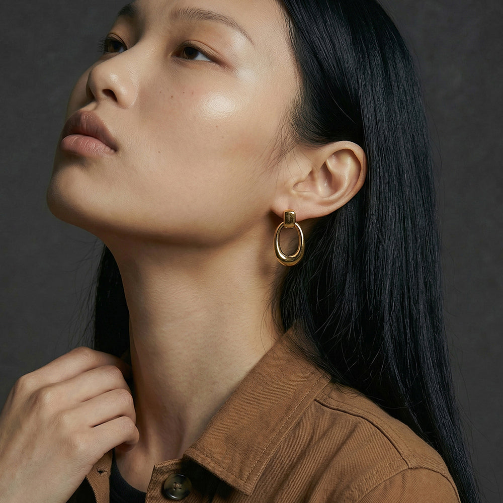 Classic Oval Drop Earrings