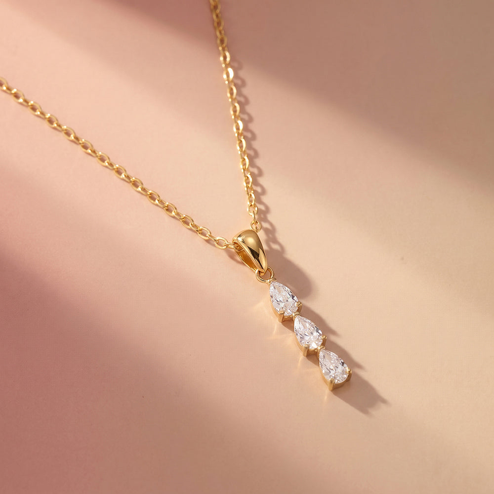 Trio Spark Accent Pendant Necklace