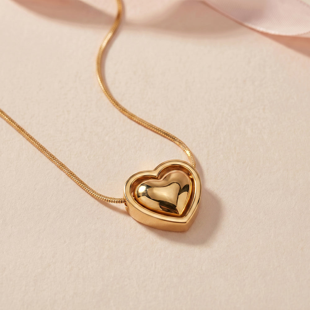 Modern Puffy Heart Necklace
