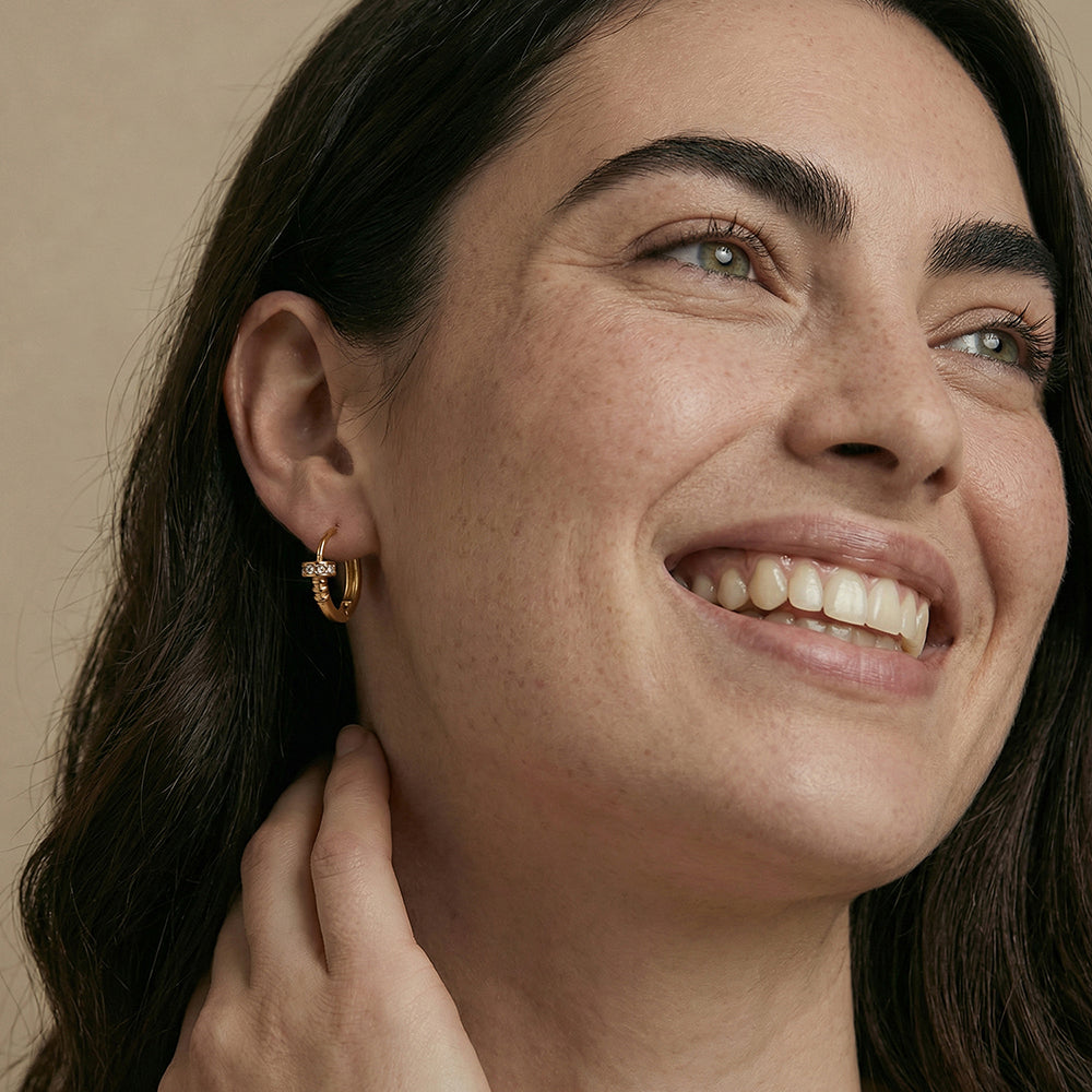Mini Orbit Edge Hoop Earrings