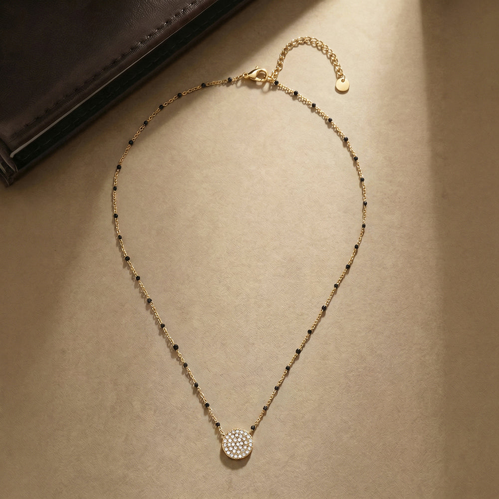 Crystal Disc Glow Demifine Mangalsutra