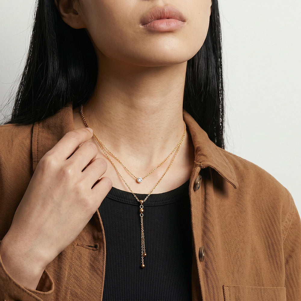 Layered Drift Lariat Necklace