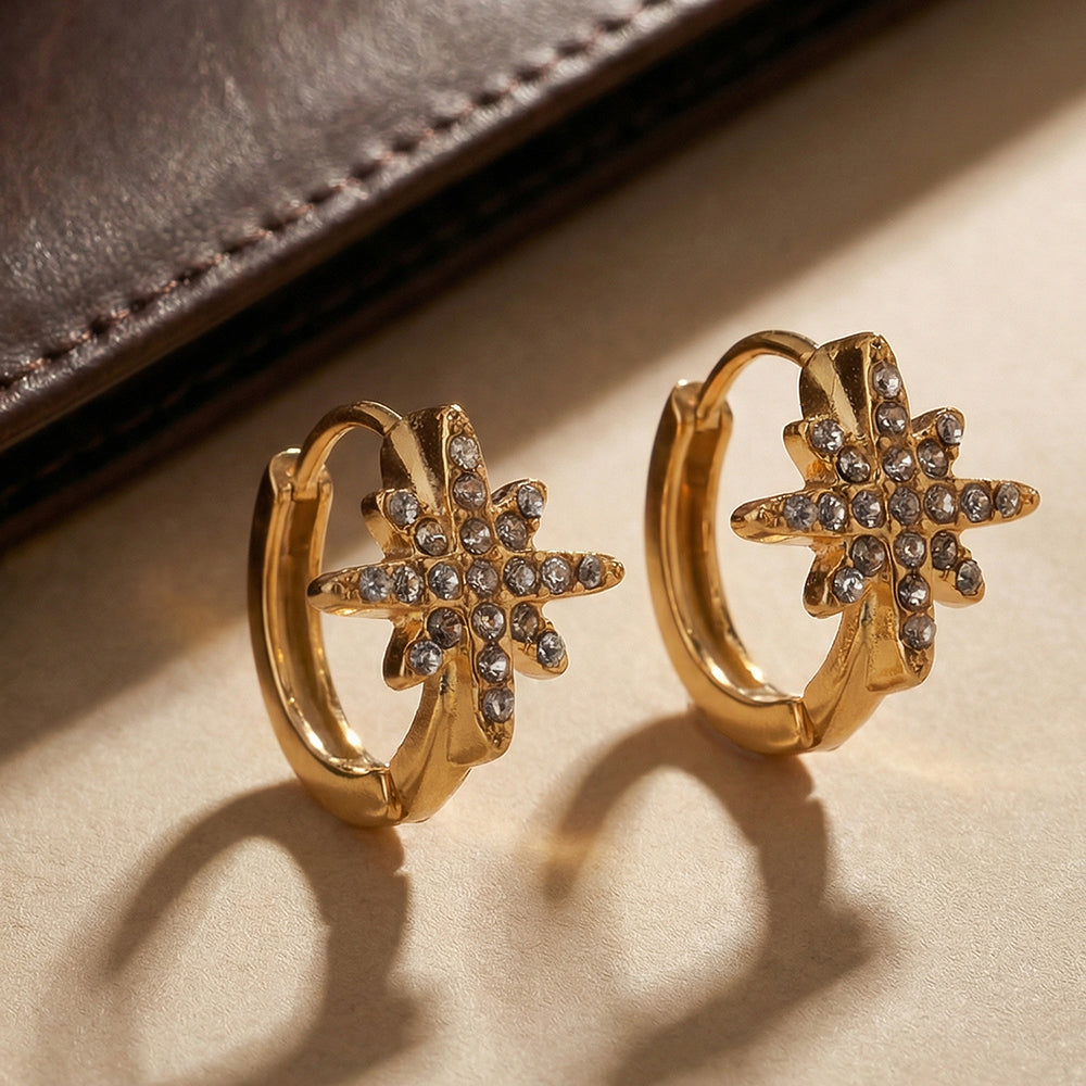 Celestial Star Spark Hoop Earrings
