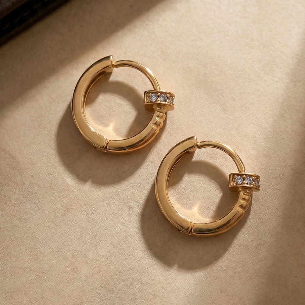 Mini Orbit Edge Hoop Earrings