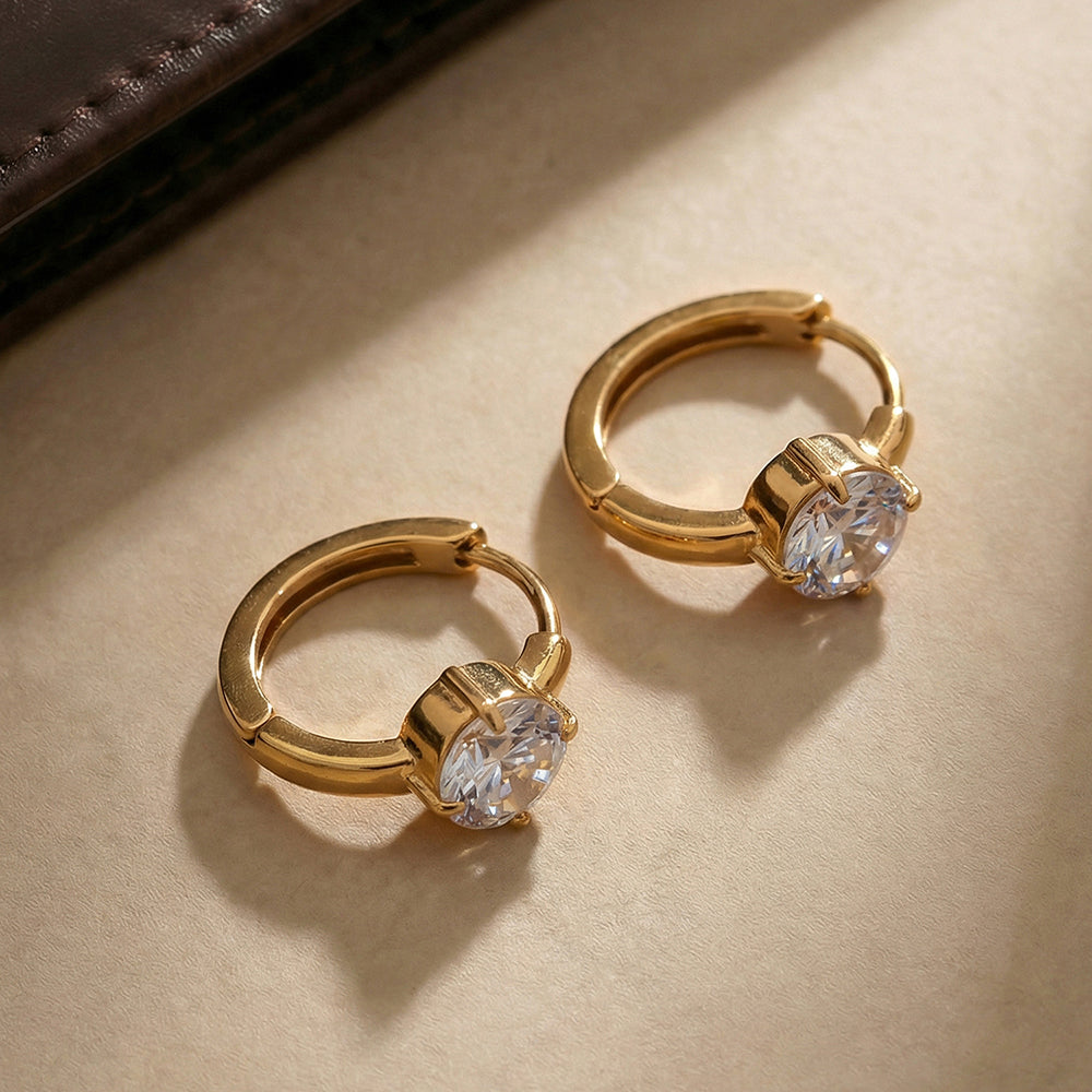 Golden Halo Spark Hoop Earrings