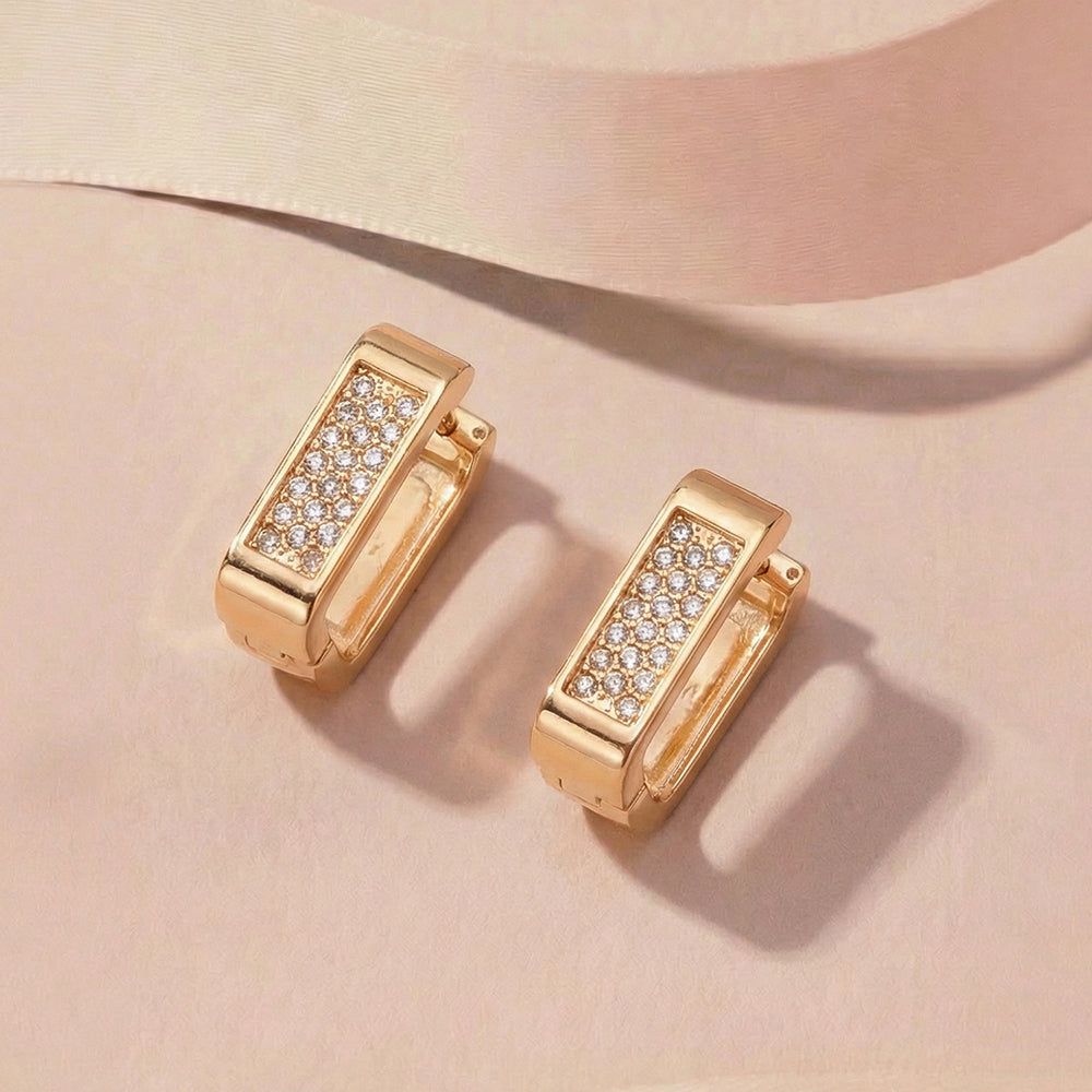 Crystal Frame Hoop Earrings