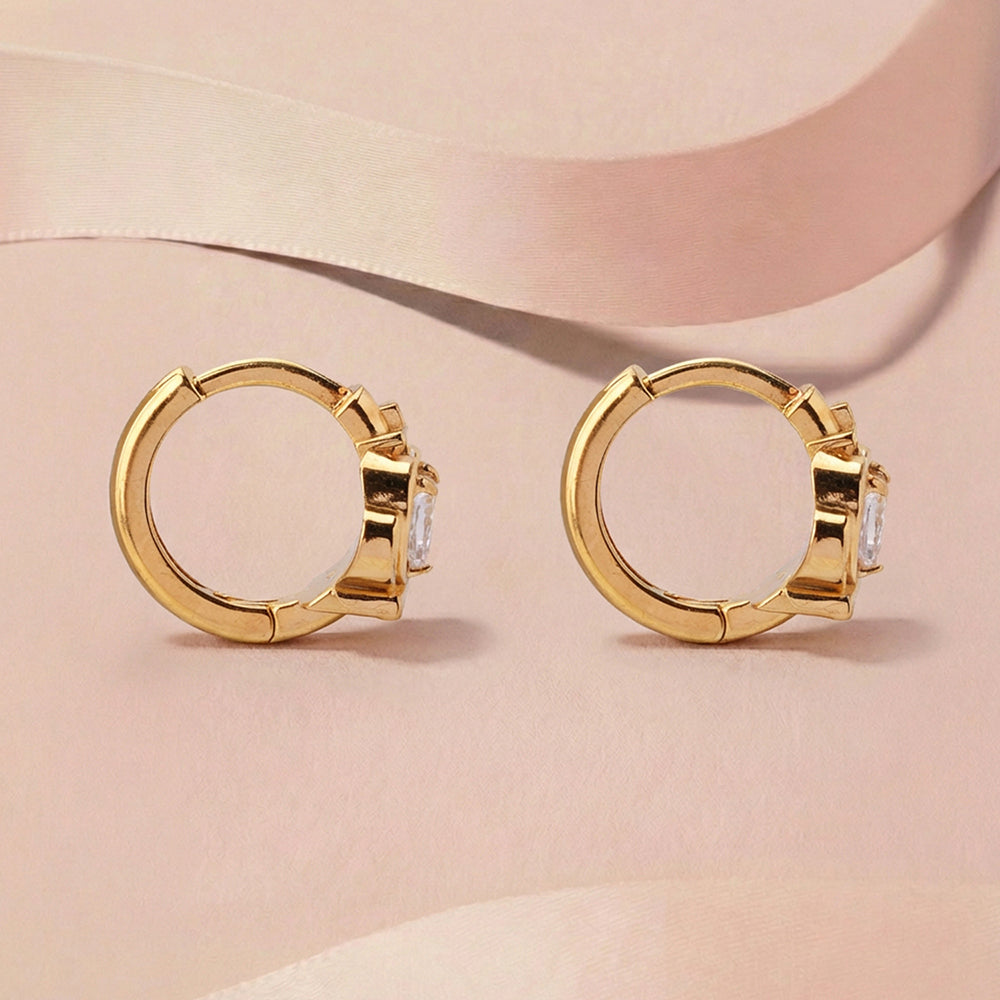 Mini Crown Heart Glow Hoop Earrings