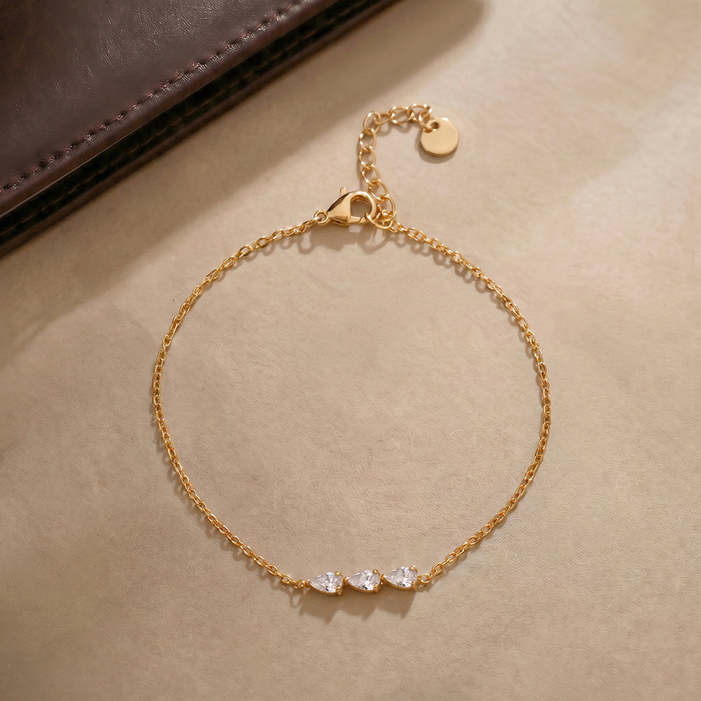 Petite Trio Pear Stone Bracelet