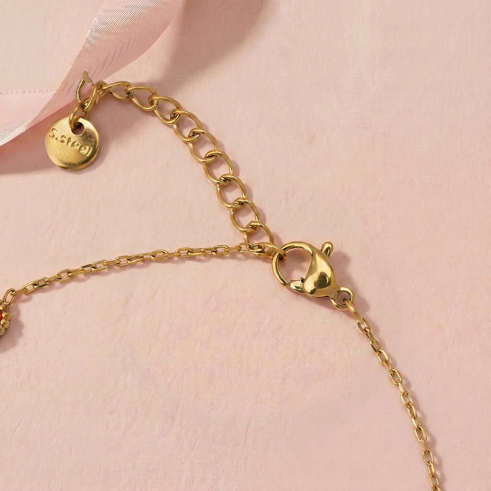 Red Heart Linked Station Bracelet