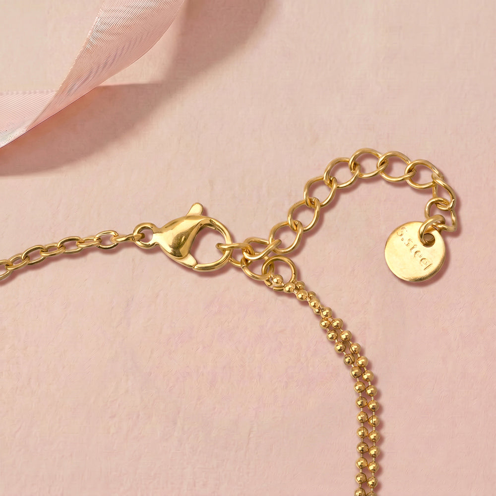 Beaded Heart Chain Bracelet