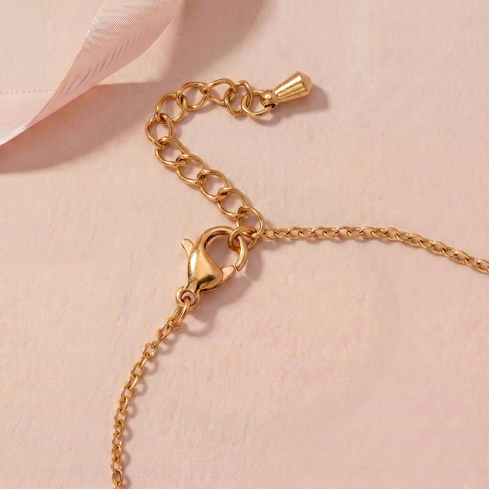 Cute Heart Linked Station Bracelet