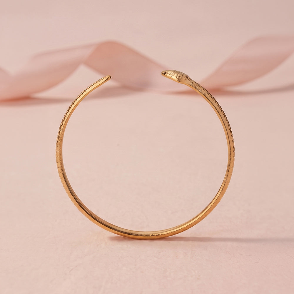 Texture Snake Curve Cuff Bracelet