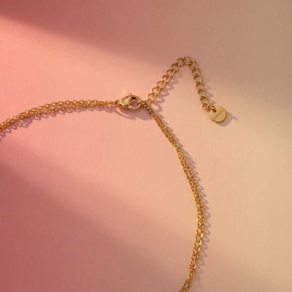 Dual V Curve Layer Necklace