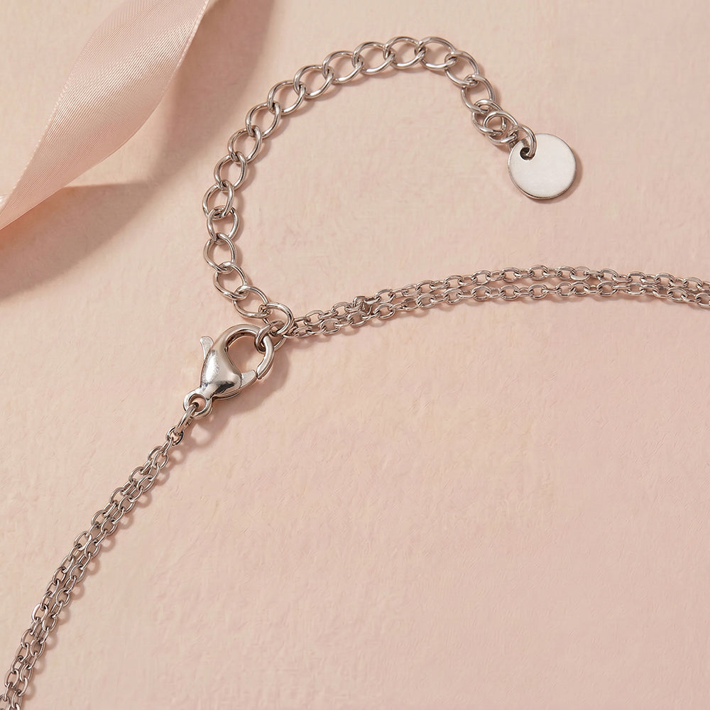 Bold Drop Pearl Accent Layer Necklace