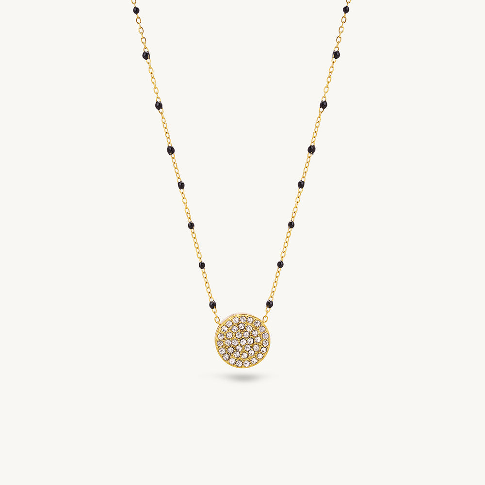 Crystal Disc Glow Demifine Mangalsutra