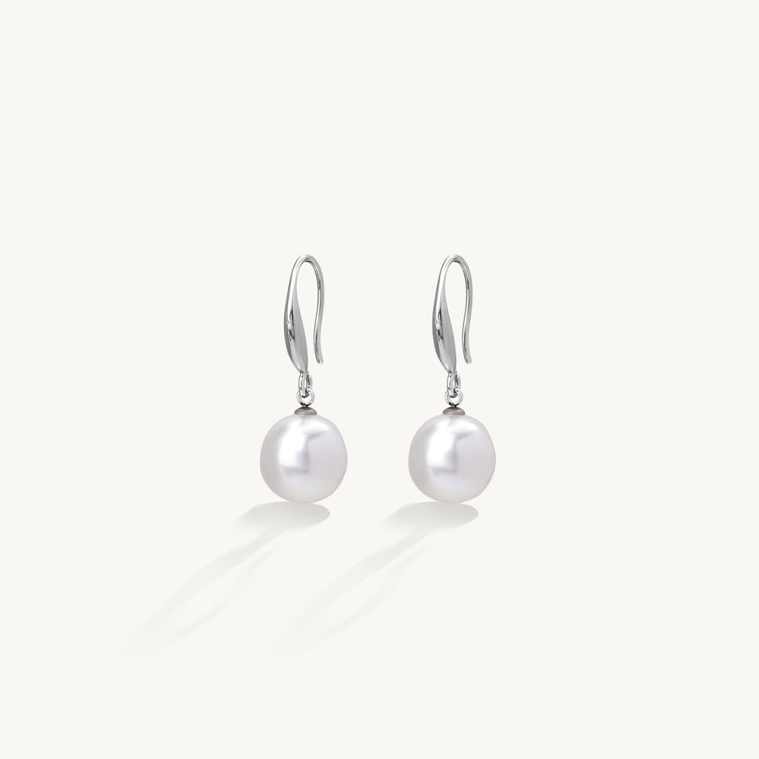Elegant Single Pearl Drop Earrings