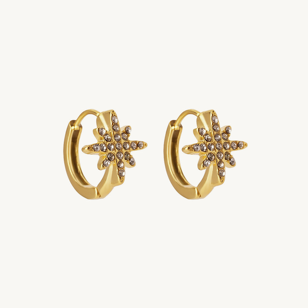 Celestial Star Spark Hoop Earrings
