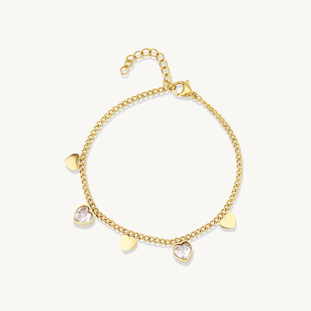 Elegant Heart Dangle Bracelet