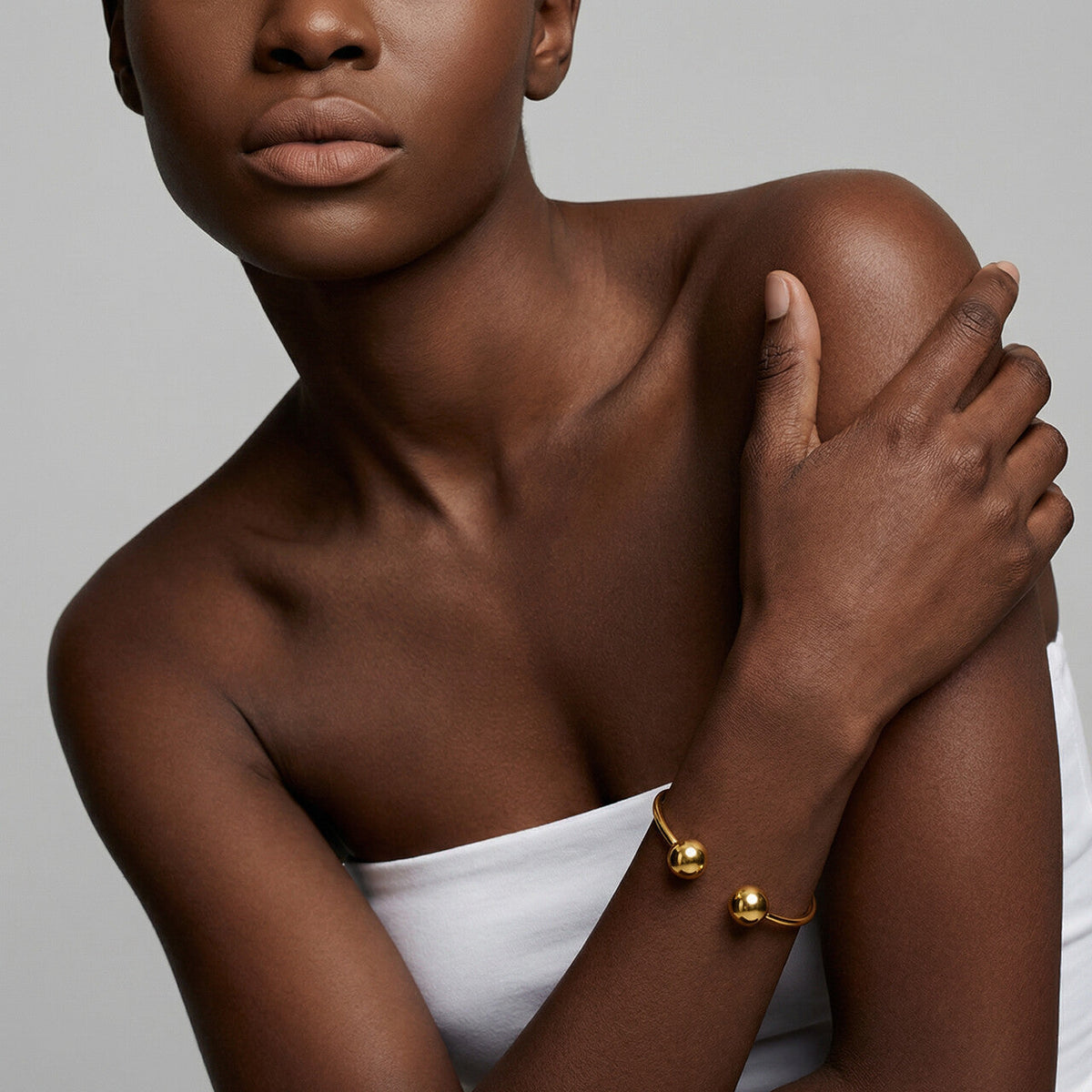Ball cuff bangle bracelet