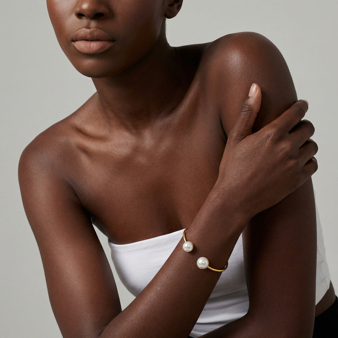 Pearl Cuff Bangle Bracelet