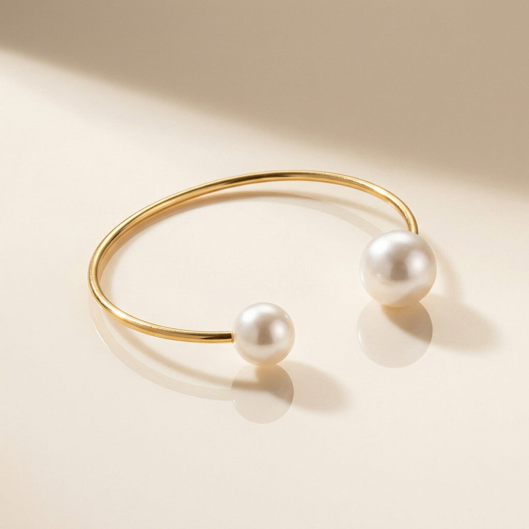 Pearl Cuff Bangle Bracelet