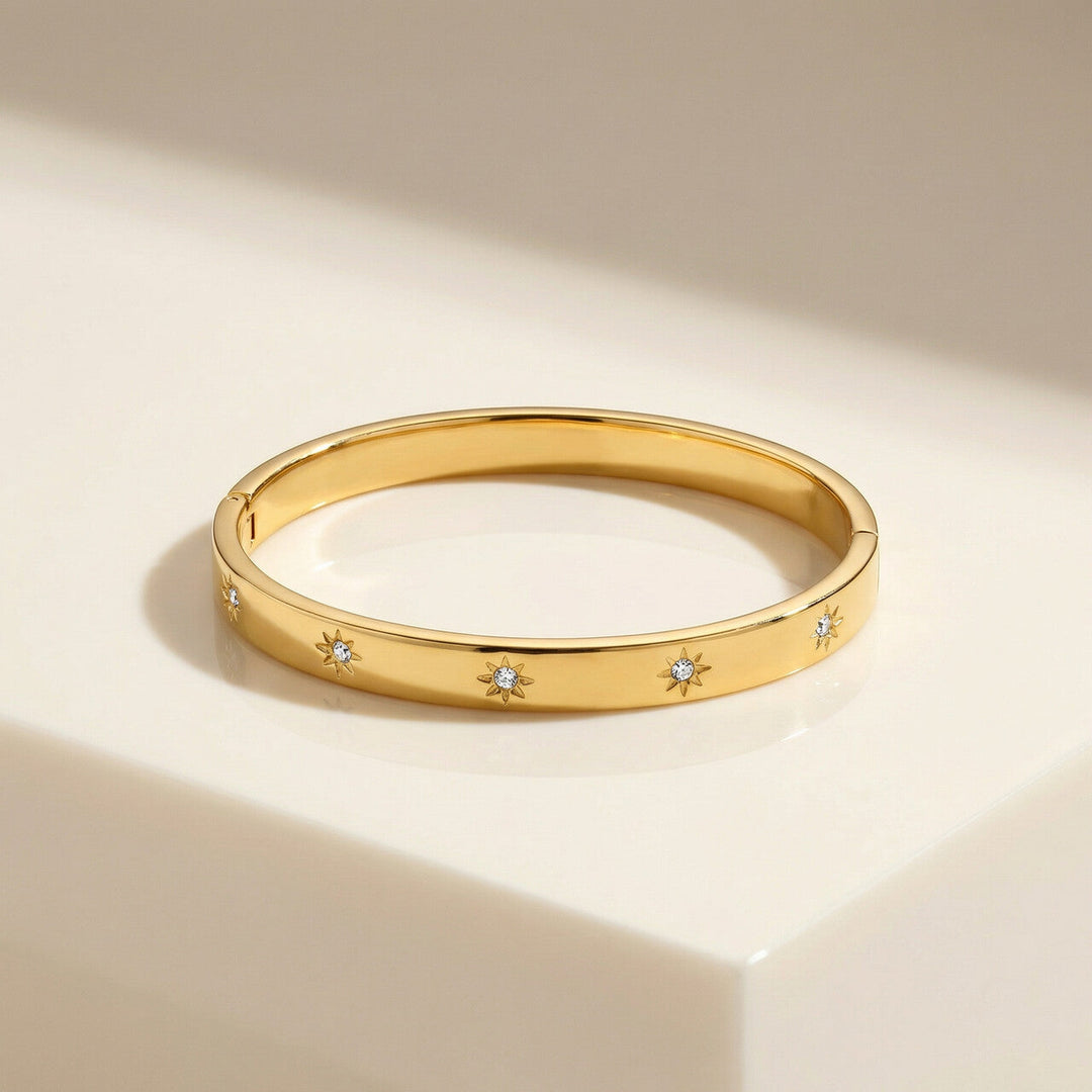 Floral Diamonds Bangle Bracelet