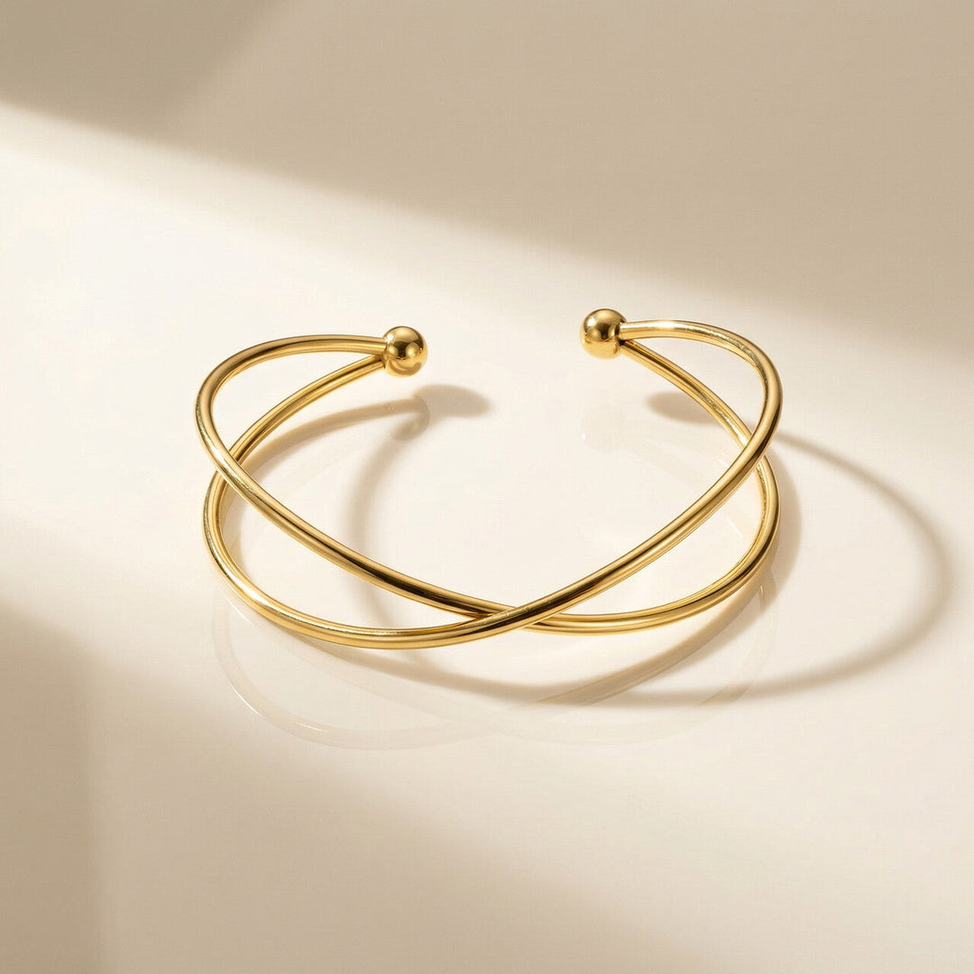 Golden Crossover Kada Bracelet