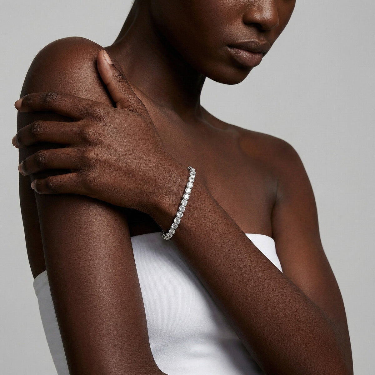 Exquisite silver studded bracelet