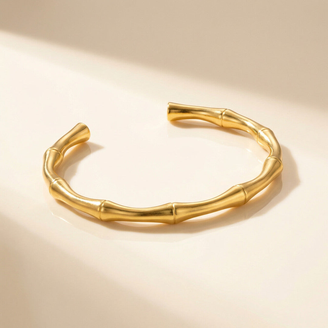 Gold Bamboo Cuff Bracelet