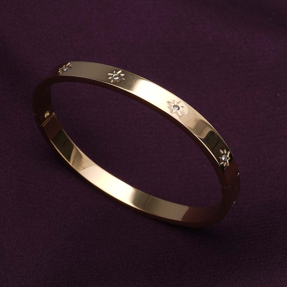 Floral Diamonds Bangle Bracelet