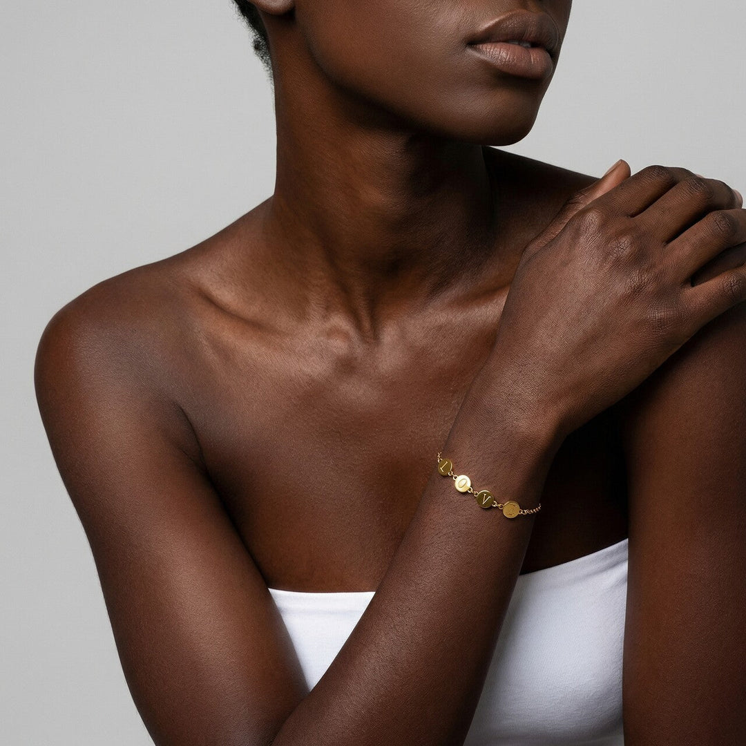 Minimal Coin Charm Bracelet for Women